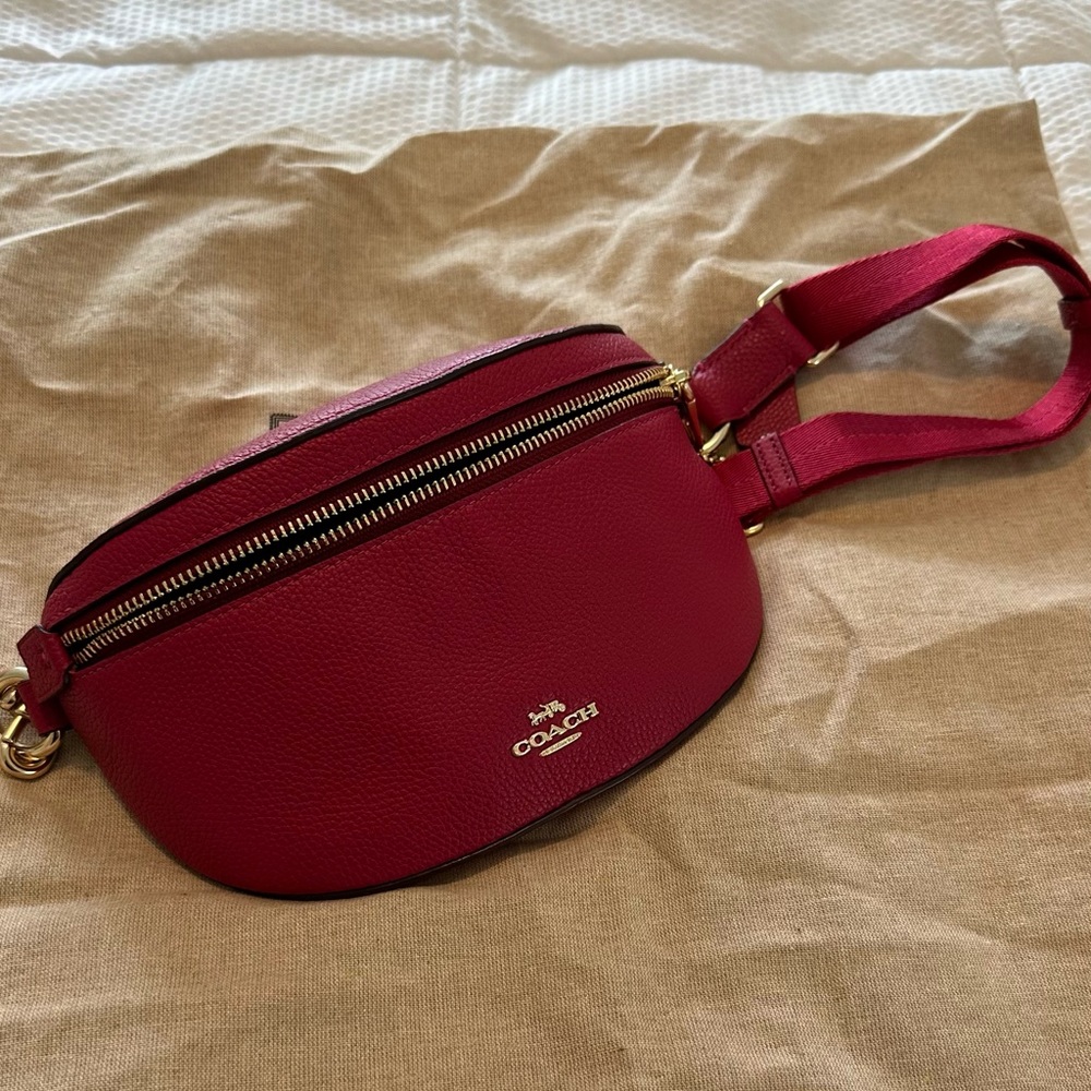 Coach raspberry colored Fanny pack